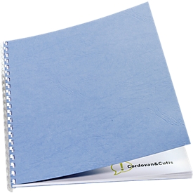 Couvertures carton pour perforelieuse, grain cuir, format A4, bleu, 100 p.