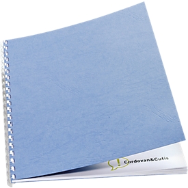 Couvertures pour perforelieuse, Carton, grain cuir, format A4, bleu, 100 p.