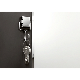 Crochet magnétique magnetoplan®, argent, crochet mobile, capacité de charge 1,5 kg, H 65 mm