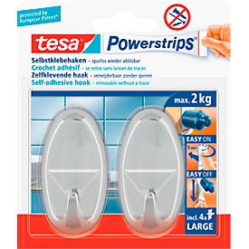 Crochet Powerstrips Large tesa, ovale, chrome