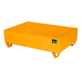 Cubeta colectora de acero sin rejilla, 1200 x 800 mm, naranja RAL 2000