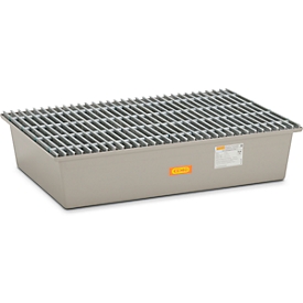 Cubeta colectora de PRFV 220/2 CEMO, volumen de recogida 220 l, An 1280 x P 850 x Al 290 mm, con rejilla de PRFV