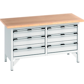 cubio Kastenwerkbank mit 6 Schubladen