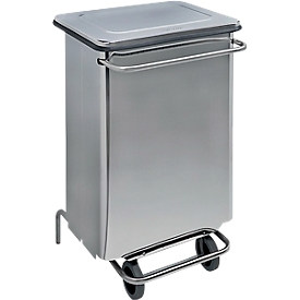 Cubo de basura Contimar, resistente al fuego, con pedal, móvil, capacidad 70 l