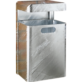 Cubo de basura de pared, 35 l, galvanizado