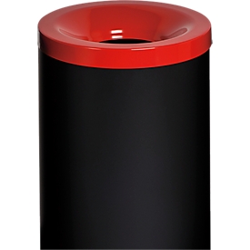 Cubo de basura de seguridad Grisu Color, 50 l, negro/rojo