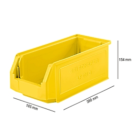 Cubos de almacenamiento SSI Schäfer serie PROFI LF 421, polipropileno, L 380 x An 185 x Al 154 mm, 7,8 l, amarillo