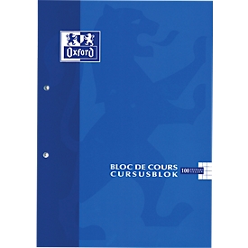 Cursusblokken OXFORD - A4 -formaat -  90 g/m² -   geruit- 100 vel - pak van 5 stuks