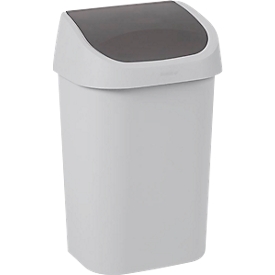 Curver Mistral waste garbage can, swing lid, 100 % recycled plastic, W 325 x D 253 x H 517 mm, 25 liters, grey/anthracite