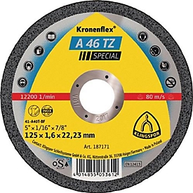 Cut-off wheel A 46 TZ Special D115x1,6mm ger.INOX Bohr.22,23mm, 25 pieces