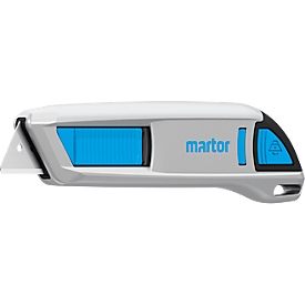 Cutter Martor Secunorm 500, automatic blade retraction, ergonomic handle, steel blade, cutting depth 17 mm, L 143 x W 16 x H 36 mm
