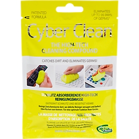 Cyber Clean® Reinigungsmasse Das Original, für strukturierte Oberflächen, wiederverwendbar, biologisch abbaubar, gelb, 80 g im Zip Bag Beutel