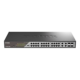 D-Link DSS 200G-28MP - Switch - managed - 24 x 10/100/1000 (PoE) + 4 x 1000Base-T (Kombi) - an Rack montierbar - PoE (370 W)