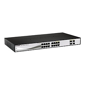 D-Link Web Smart DGS-1210-16 - Switch - managed - 16 x 10/100/1000 + 4 x Shared SFP - Desktop