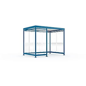 Daksysteem WSM Köln K3 c/b, B 3180 x D 2165 x H 2510 mm, gereed gemonteerd, gentiaanblauw RAL 5010