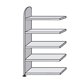 Dante® kantoorrekken, aanbouwrekken, H 1900 x B 800 mm, zonder achterwand, lichtgrijs