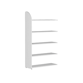 Dante® office shelving, shelf unit, H 1900 x W 1000 mm, without rear panel, white