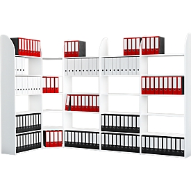 Dante® office shelving, shelving unit, H 2250 x W 1000 mm, without rear panel, white