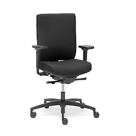 Dauphin Bürostuhl @Just Magic2 NPR-1813, mit Armlehnen, Synchronmechanik, Muldensitz, Lordosenstütze, schwarz/schwarz