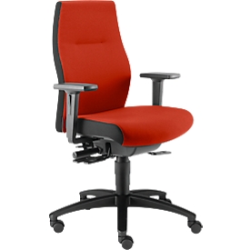 Dauphin Bürostuhl SHAPE XTL, Synchronmechanik , mit Armlehnen, Sitzzeit 8+ Stunden, mit Universalrollen, rot
