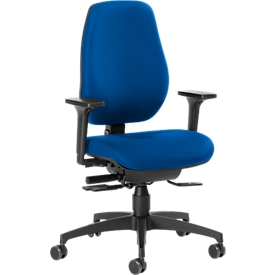Dauphin bureaustoel SHAPE 28185, synchroonmechanisme, met armleuningen, hoge rugleuning, blauw