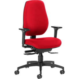 Dauphin bureaustoel SHAPE 28185, synchroonmechanisme, met armleuningen, hoge rugleuning, rood