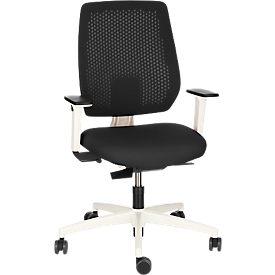Dauphin bureaustoel SPEED-O, synchroonmechanisme, met armleuningen, Rugleuning met Synchro-Relax-Automatic, onderstel wit, zwart