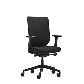 Dauphin bureaustoel to-sync work comfort, met armleuningen, synchroonmechanisme, gestoffeerde comfortzitting, zwart/zwart