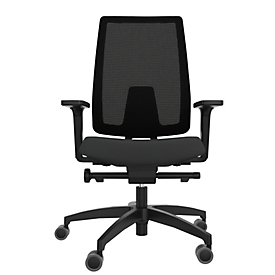Dauphin office chair SLP Indeed mesh, with 2F armrests, synchronized mechanism, mesh backrest, black