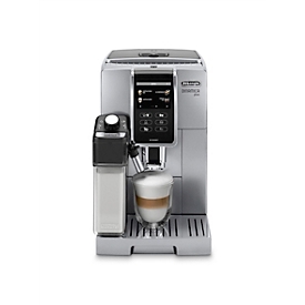 De'Longhi Machine à café automatique Dinamica Plus ECAM 370.95.S, pour café en grains, 1450 W, jusqu'à 1,8 l/300 g, fonction "Mon café", mousseur à lait, argenté