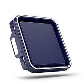 Deckel für quadratischen Kunststoff-Eimer mit Volumen 32 und 46 l, lebensmittelecht, Ø 513 x H 414 mm, HDPE/PP/PE, blau