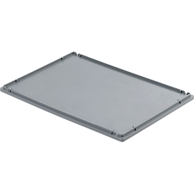 Deckel Ringoplast, für Euroboxen & Behälter, geschlossen, L 600 x B 400 mm, PPC, grau