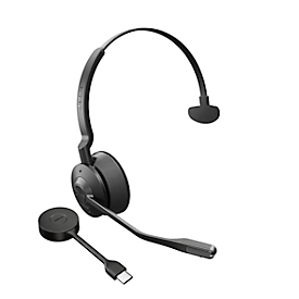 DECT-headset Jabra Engage 55 Mono, draadloos, USB-C-adapter, compatibel met Unified Communications, batterijduur tot 13 uur