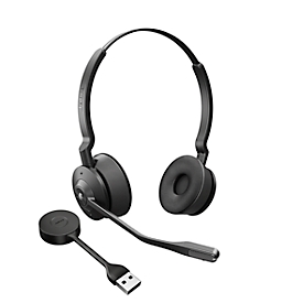 DECT-headset Jabra Engage 55 Stereo, draadloos, USB-A-adapter, compatibel met Unified Communications, batterij tot 13 uur