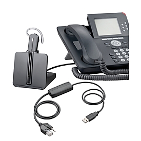 DECT-Headset Plantronics CS540, schnurlos/monaural, inkl. Telefonadapter APU-72, 120 m Reichweite