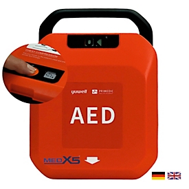 Defibrillator MedX5 HeartSave Y, manuelle Schockabgabe, Sprachausgabe DE/EN, Grafikanzeige, IP55, ohne HLW-Feedback-Sensor