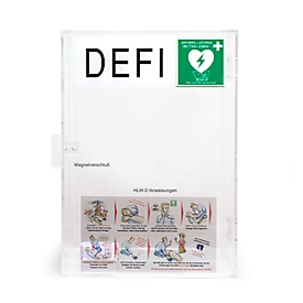 Defibrillator Plexiglas-Wandkasten, mit akustischem Alarm, mit Standort-Aufkleber