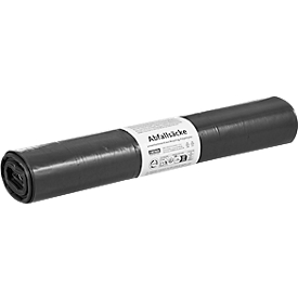 Deiss afvalzakken, 120 l, dikte 45 μ, gerecycled LDPE, grijs, 10 stuks