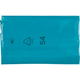 Deiss afvalzakken, 240 liter, gerecycled LDPE, scheurvast en veelzijdig, B 800+400 x H 1200 mm, blauw, 200 stuks