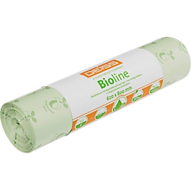 DEISS Bioline bio-afvalzakken, Ecovio bio-folie, naturel, B 620 x H 800, 60 liter, 500 stuks