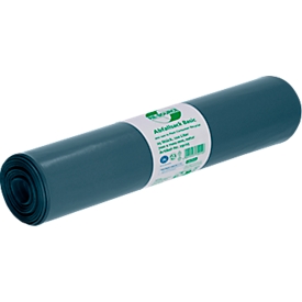 Deiss waste sacks Strong, 100% PCR recycled LDPE, 120 liters, particularly tear-resistant, W 700 x H 1100 mm, natural, 31 µm, 250 pieces