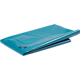Deiss waste sacks, volume 120 l, L 1000 x W 800 mm, recycled LDPE, blue, 250 pieces