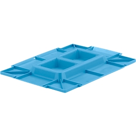 Deksel C-KLT-D 43 PP, voor Eurobak C-KLT, B 400 x D 300 mm, lichtblauw