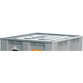 Deksel voor CEMO gebruikte accubakken 610 l, hard polyethyleen (PEHD) grijs, B 1215 x D 1015 x H 60 mm