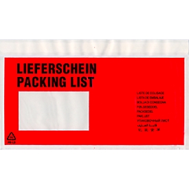 Delivery note pockets, DIN long, 240 x 110, 1000 pieces, delivery note
