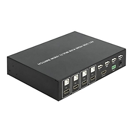 Delock 4 in 1 Multiview - KVM-/Audio-/USB-Switch - 4 Anschlüsse