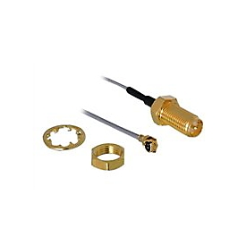 Delock - Antennenkabel - RP-SMA (M) zu I-PEX (M) - 20 cm - Koax - Schwarz