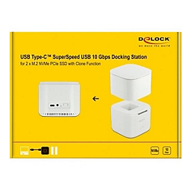 Delock - HDD-Dockingstation Schächte: 2 - M.2 - M.2 NVMe Card - USB 3.2 (Gen 2) - weiß