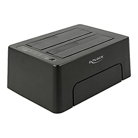 Delock - HDD-Dockingstation Schächte: 2 - SATA 6Gb/s - USB 3.1 (Gen 2) - Schwarz