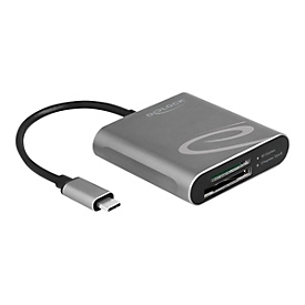 Delock - Kartenleser (SDHC, SDXC, SDHC UHS-I, SDXC UHS-I, SDHC UHS-II, SDXC UHS-II, CFexpress 2.0 Type B, SD Express) - USB-C 3.2 Gen 2 - für Windows 11; Apple 11-inch iPad Pro; Microsoft Surface Pro 7; Windows 10